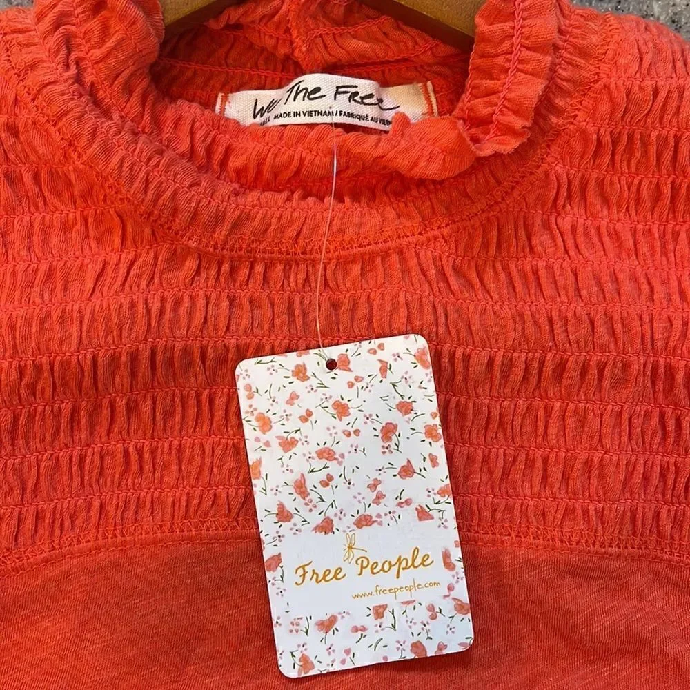 WE THE FREE I FREE PEOPLE  Smocked Turtleneck *NWT*